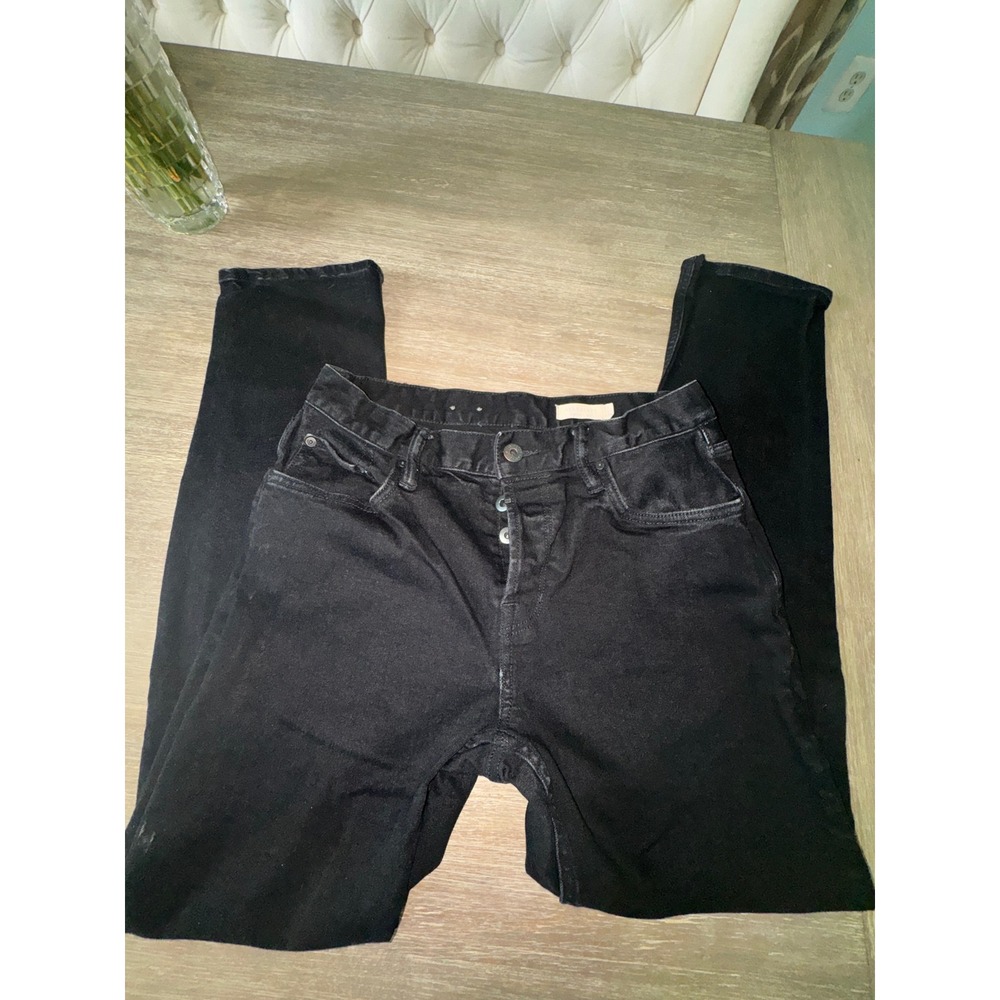 AllSaints Carter Slim Fit Jeans Mens W30 Washed Black Button Fly Denim